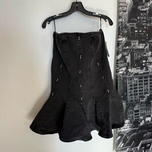 NWT Wild Fable Black Strapless Denim Mini Dress Size XL